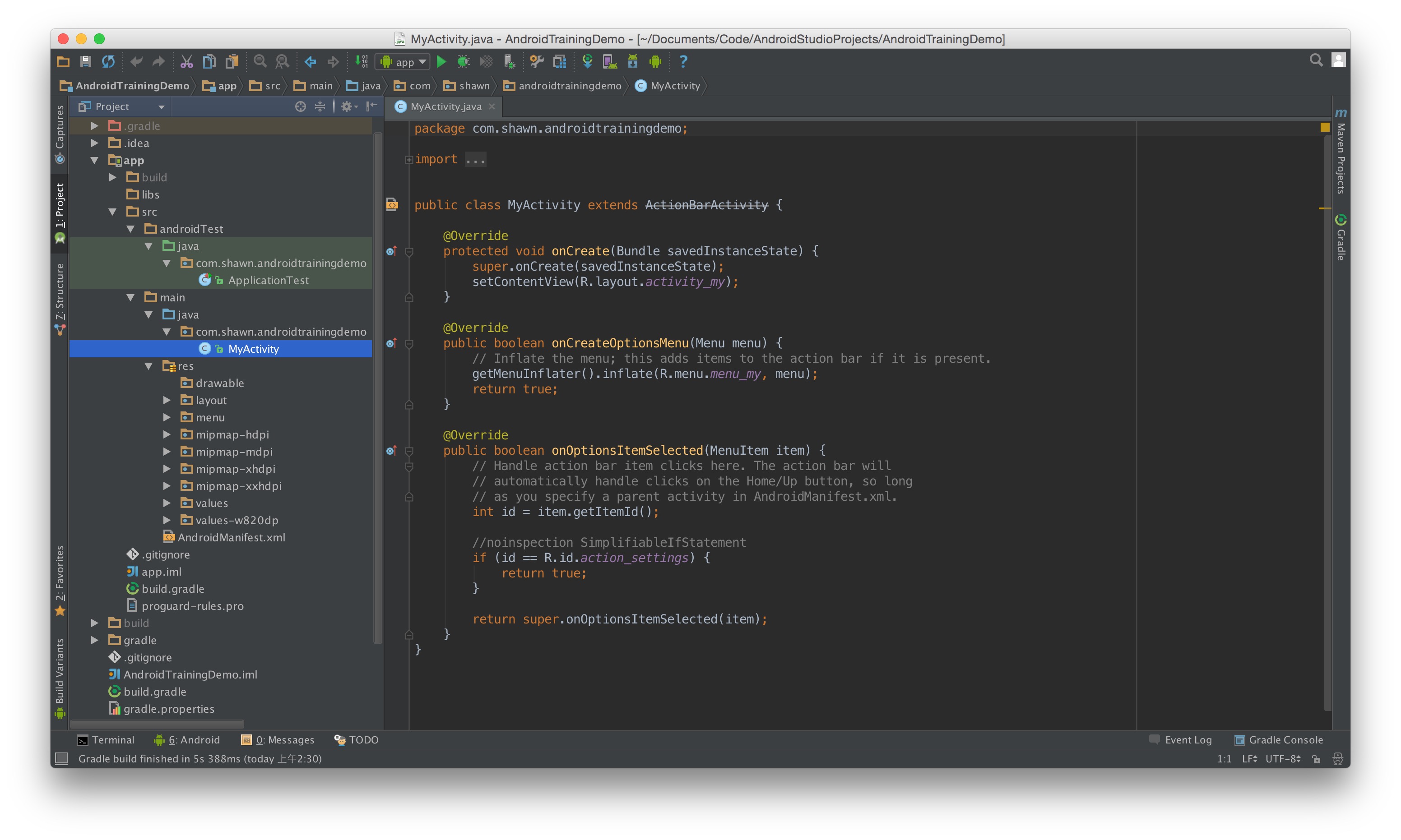 Creating an Android Project 06